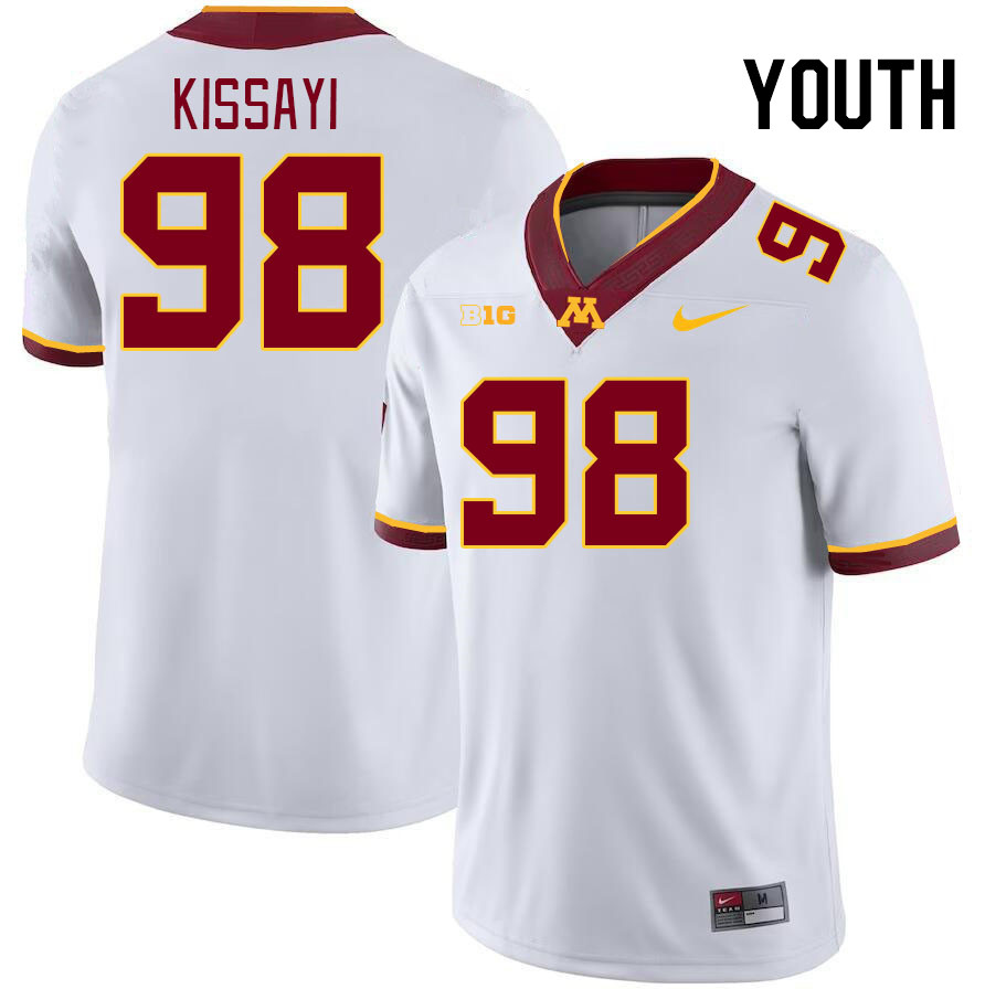 Youth #98 Adam Kissayi Minnesota Golden Gophers College Football Jerseys Stitched-White